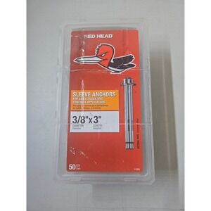 Red Head Sleeve Anchors 3/8 x 3 Inch for Brick Block Concrete 24 Qty + 5 Smaller
